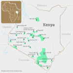 Landkarte von Kenia mit allen Nationalparks für eine Kenia Safari Rundreise